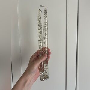 Pair of Vintage Silver Lucite Candles